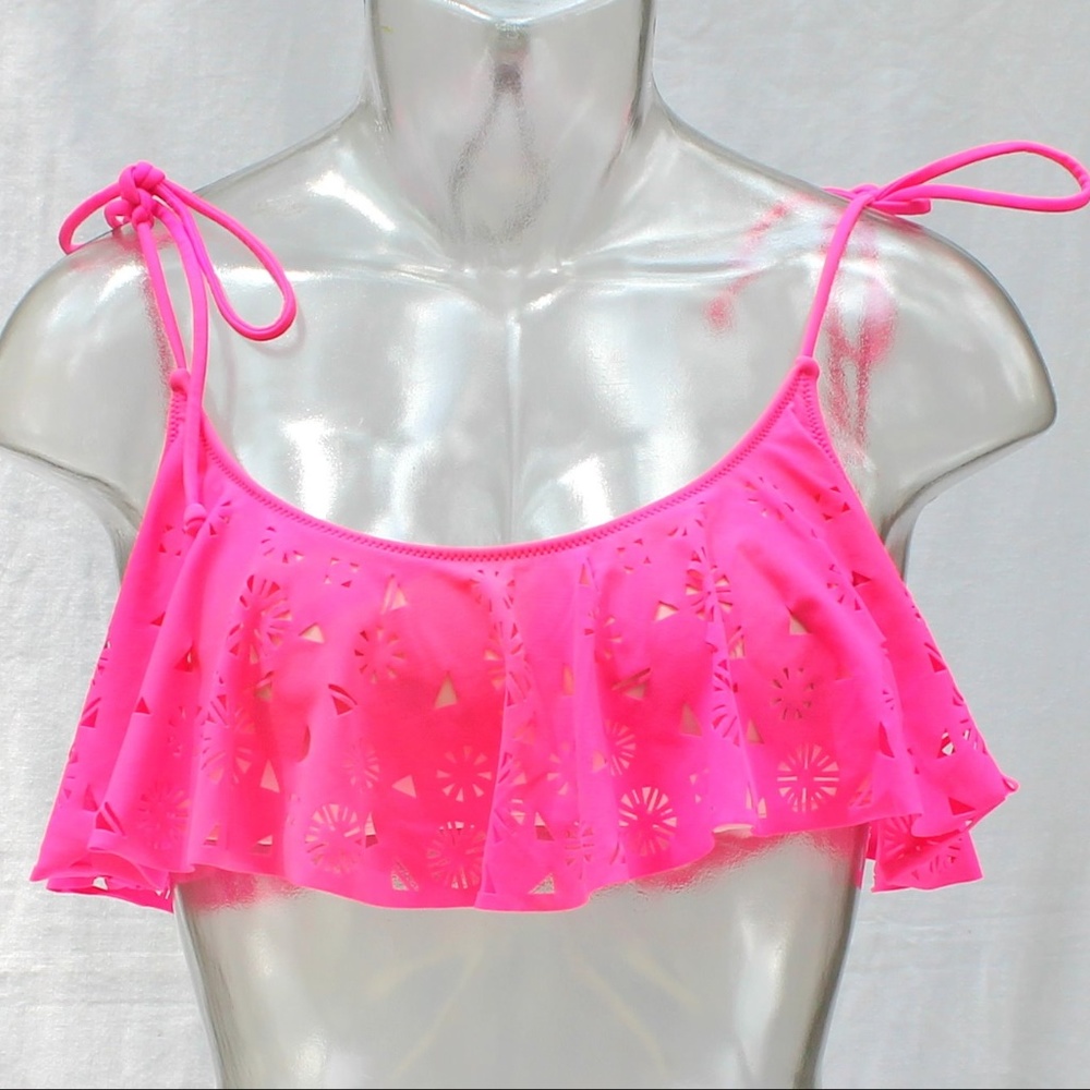 Victoria's Secret PINK Bikini Top Hot Pink Sz Med - Picture 1 of 8